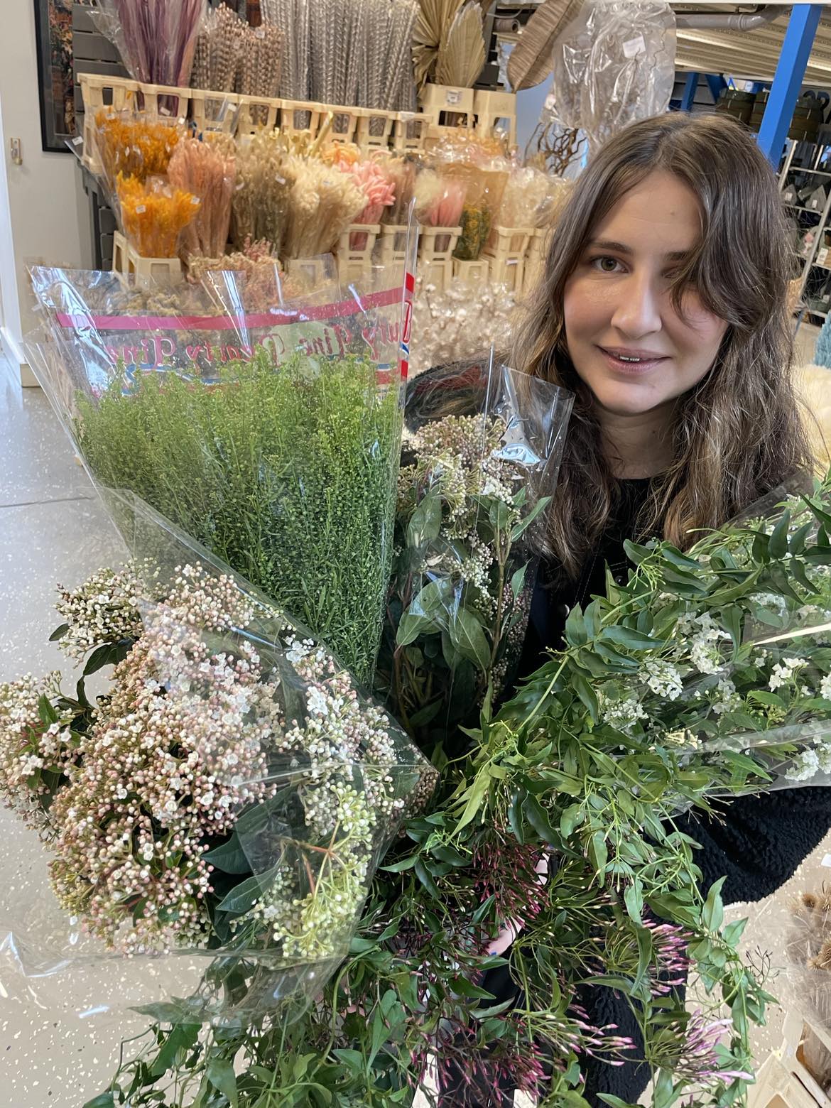 Image of Hind Aloul at a floral wholesale distributor